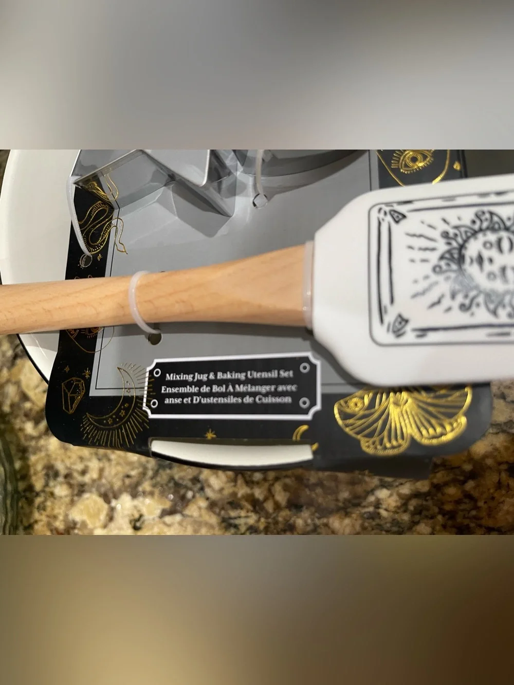 Bakeshop by Masterclass celestial evil eye mixing bowl, spatula & cookie cutters